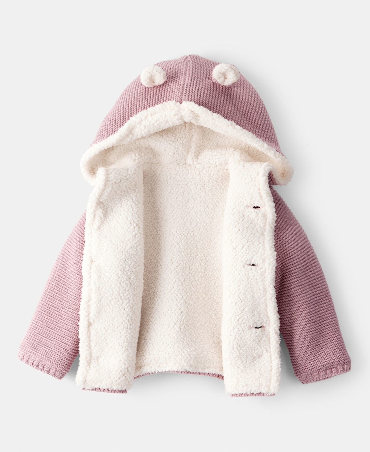 Carter's Baby Boys Or Baby Girls Sherpa-lined Cardigan In Pink