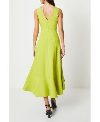 Women's Crepe Ruffle Low Back Dress