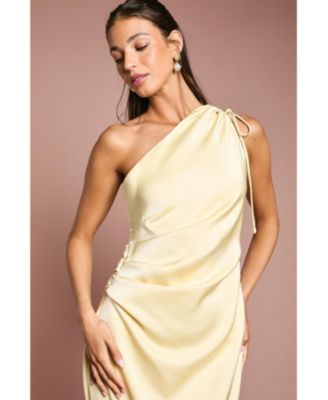 Women's One Shoulder Satin Bridesmaids Dress