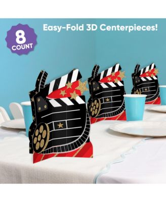 Freestanding 3D Red Carpet Centerpiece Table Decorations - 8 Count