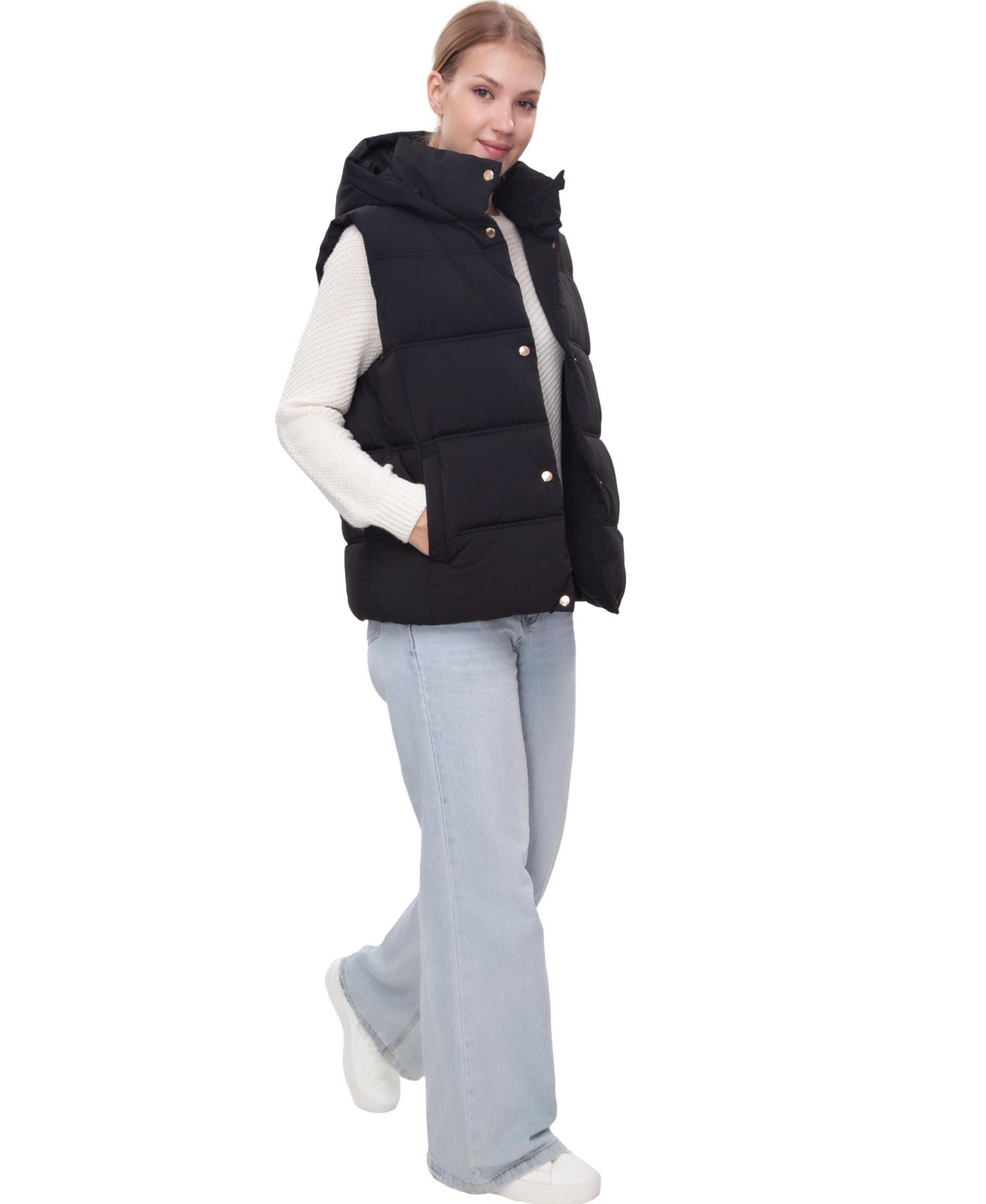 Женский жилет Rokka&Rolla Midweight Puffer Vest, цвет: Чёрный — фото 4