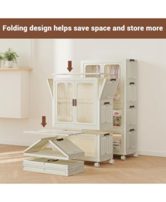 Plastic Free Installation Storage Cabinet Wardrobe Home Living Room Bedroom Multifunctional Dustproof Clothes Storage Cabinet
