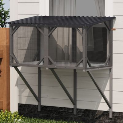 43.3 Outdoor Cat Window Box with Bug Proof Net