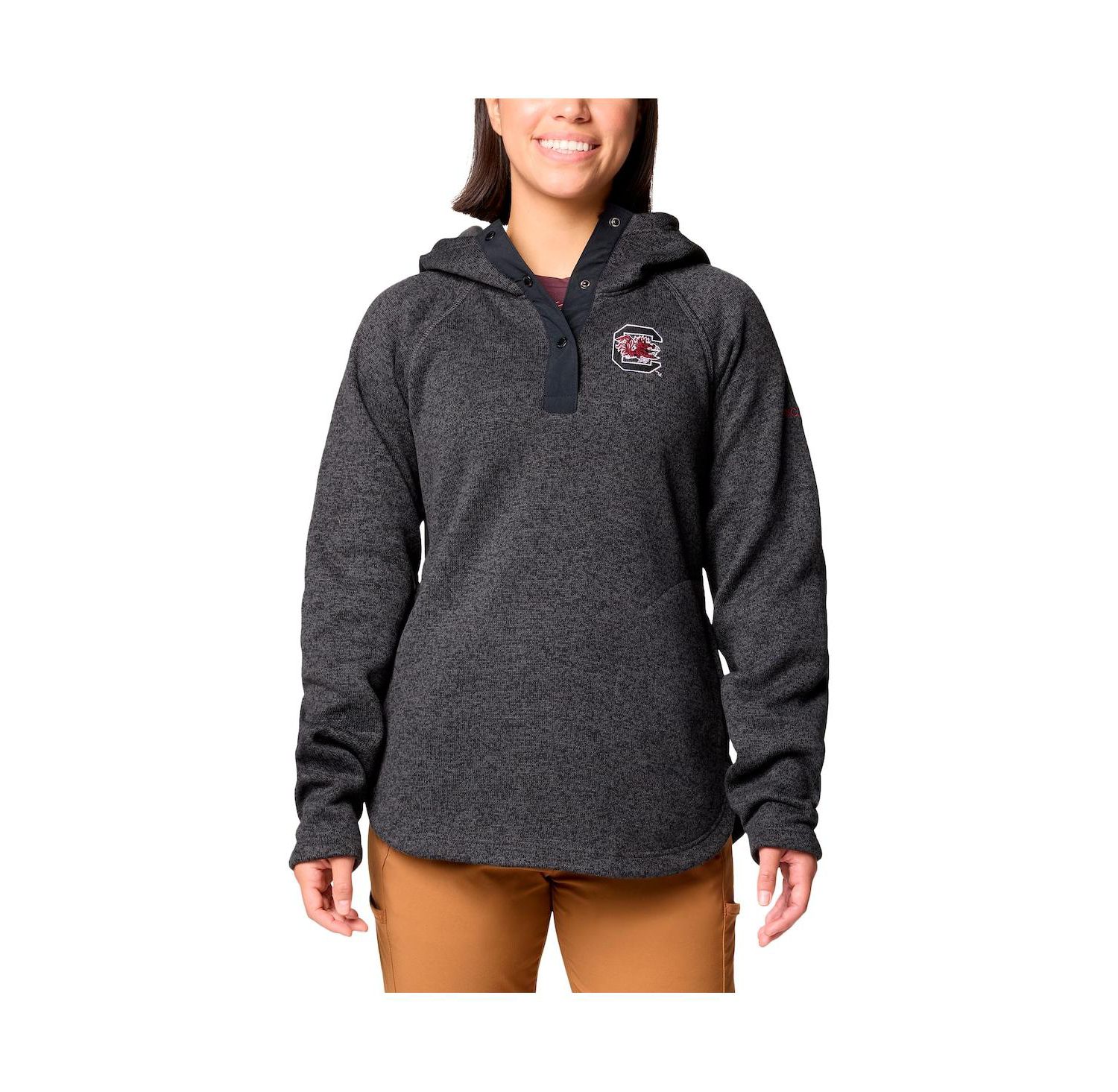 Women's Black South Carolina Gamecocks Sweater Weather Raglan Pullover Hoodie