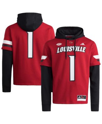 adidas - Men's Red Louisville Cardinals Jersey Pullover Hoodie