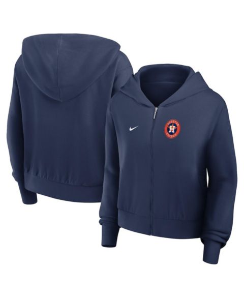 Женские куртки Nike Women's Navy Houston Astros Cropped Chill Full-Zip Hooded Jacket