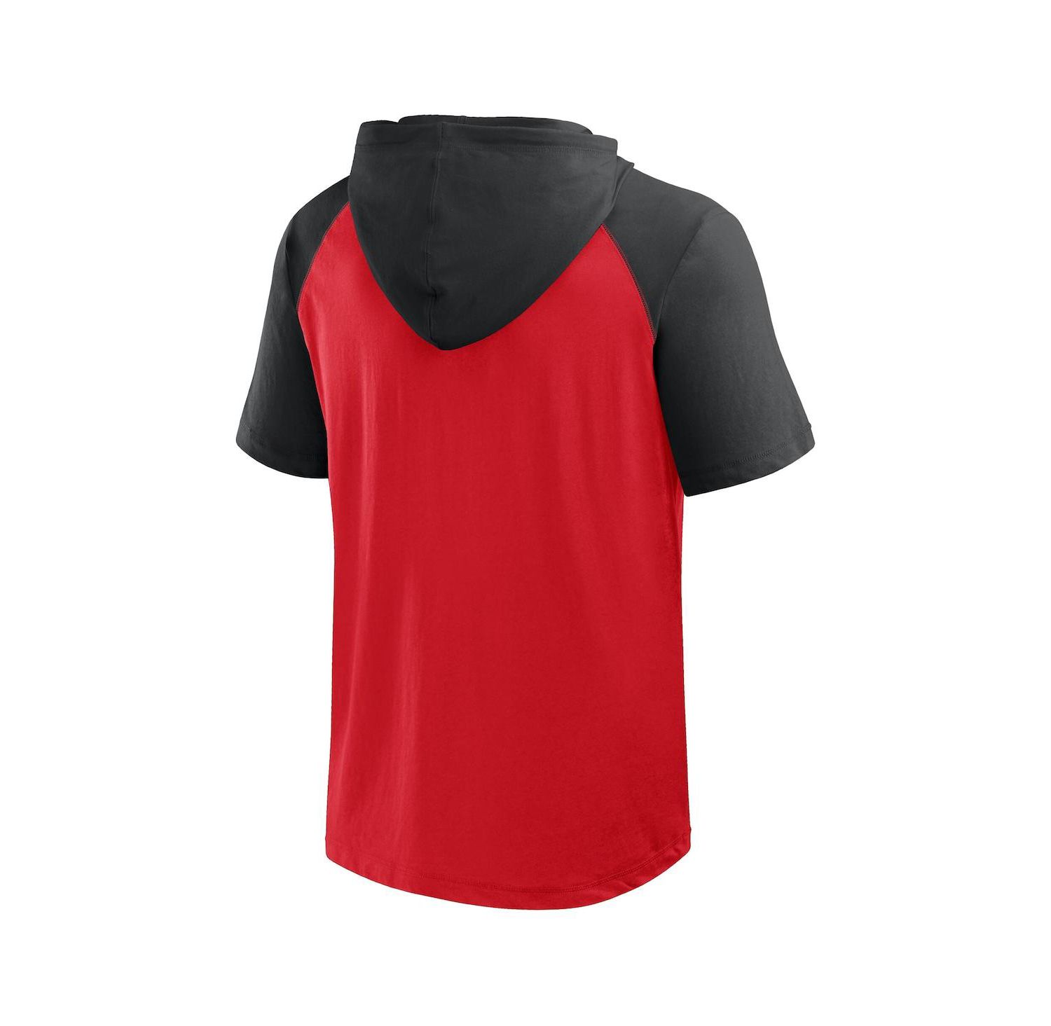 Men's Red/Black Chicago Blackhawks Prime Raglan Short Sleeve Pullover Hoodie