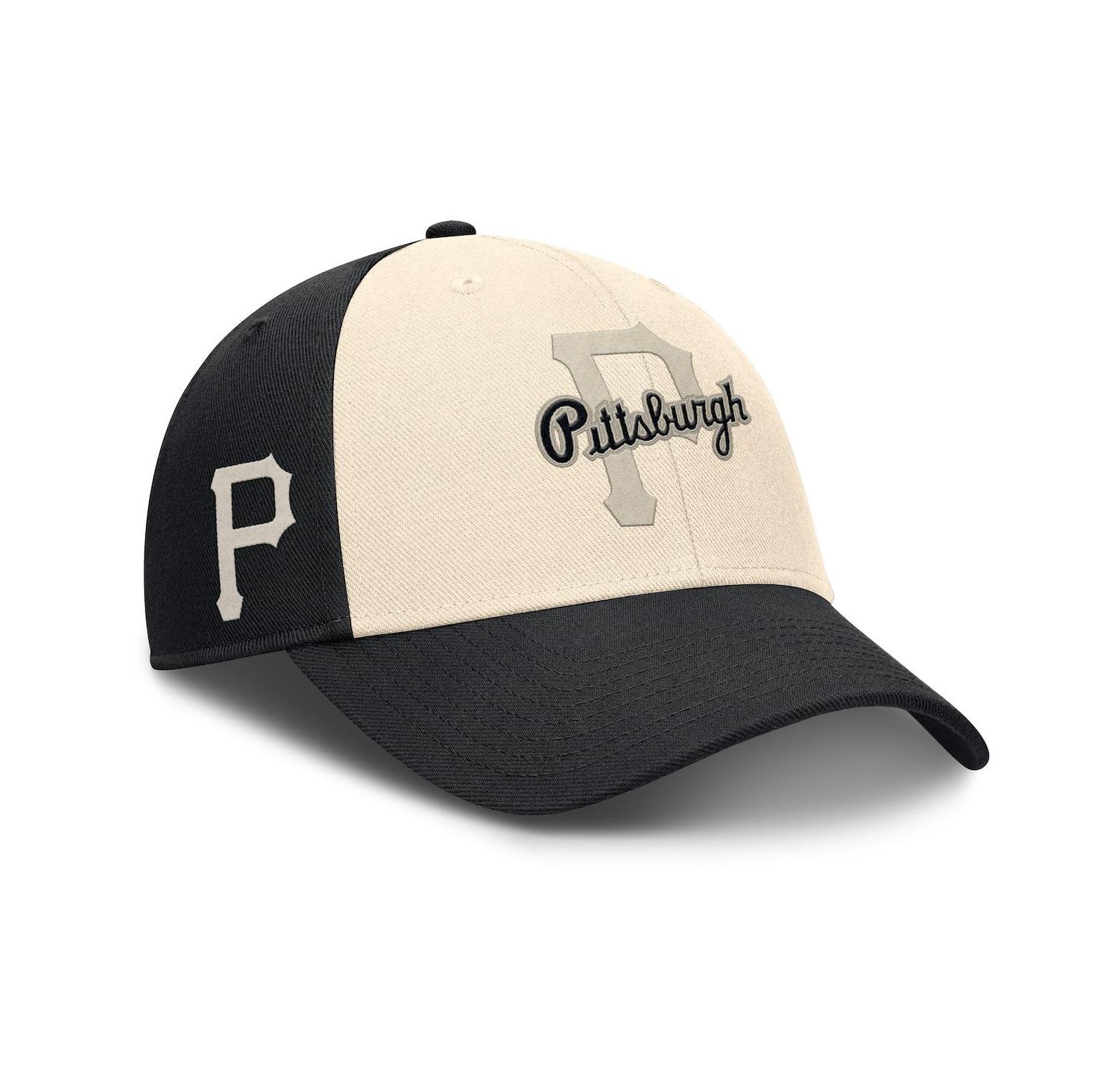 Men's Black/Natural Pittsburgh Pirates Statement Club Performance Adjustable Hat