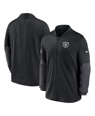 Men's Black Las Vegas Raiders Sideline Feel The Pressure Performance Half-Zip Pullover