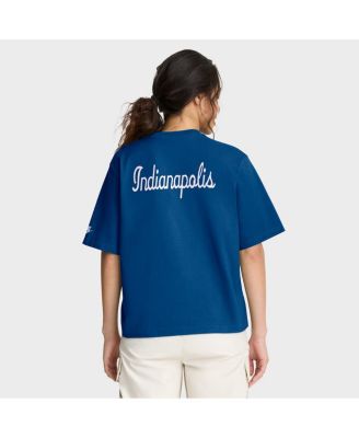 Women's Royal Indianapolis Colts Rewind Pocket Boxy T-Shirt