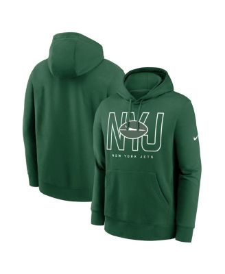 Nike - Men's Green New York Jets Busted Play Club Fleece Pullover Hoodie