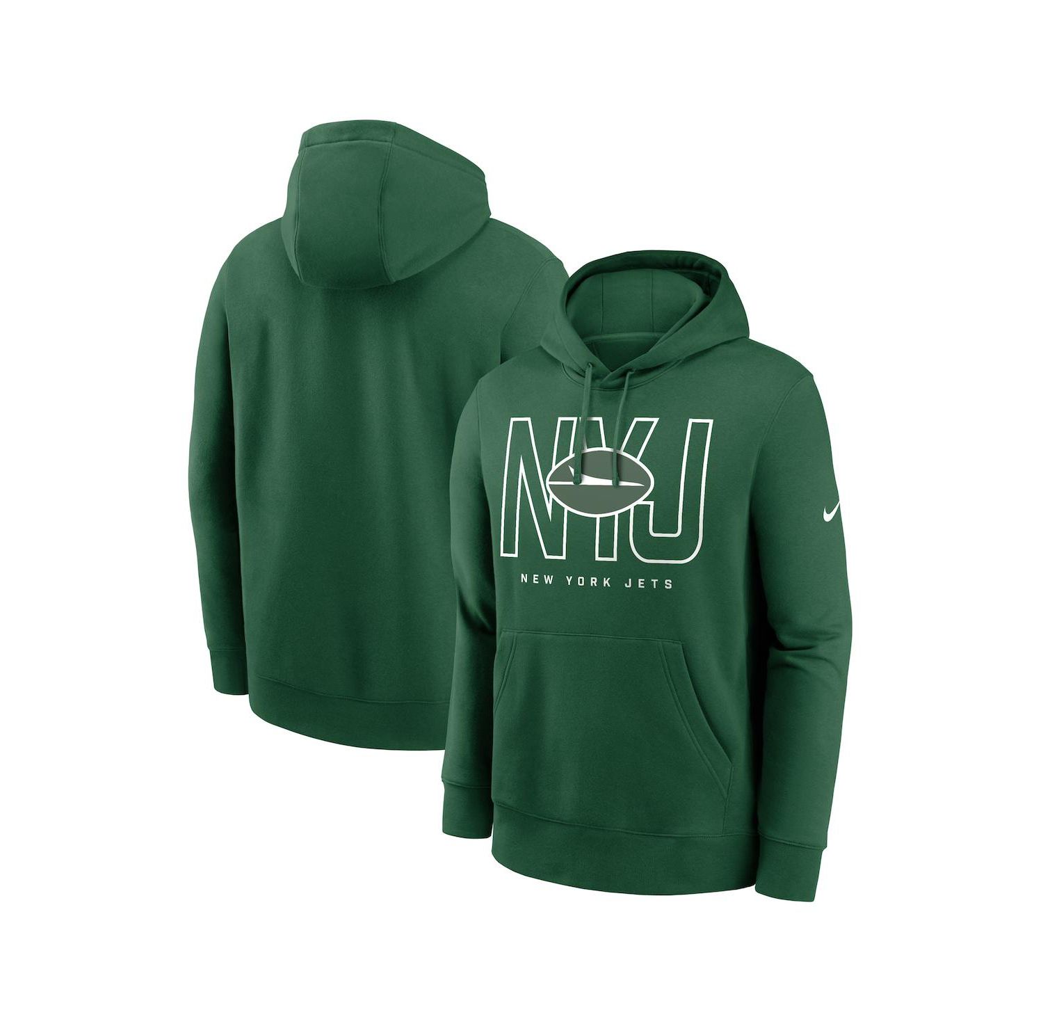 Men's Green New York Jets Busted Play Club Fleece Pullover Hoodie