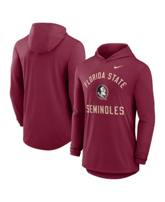Nike - Men's Garnet Florida State Seminoles Classic Arch Tri-Blend Performance Long Sleeve Hoodie T-shirt