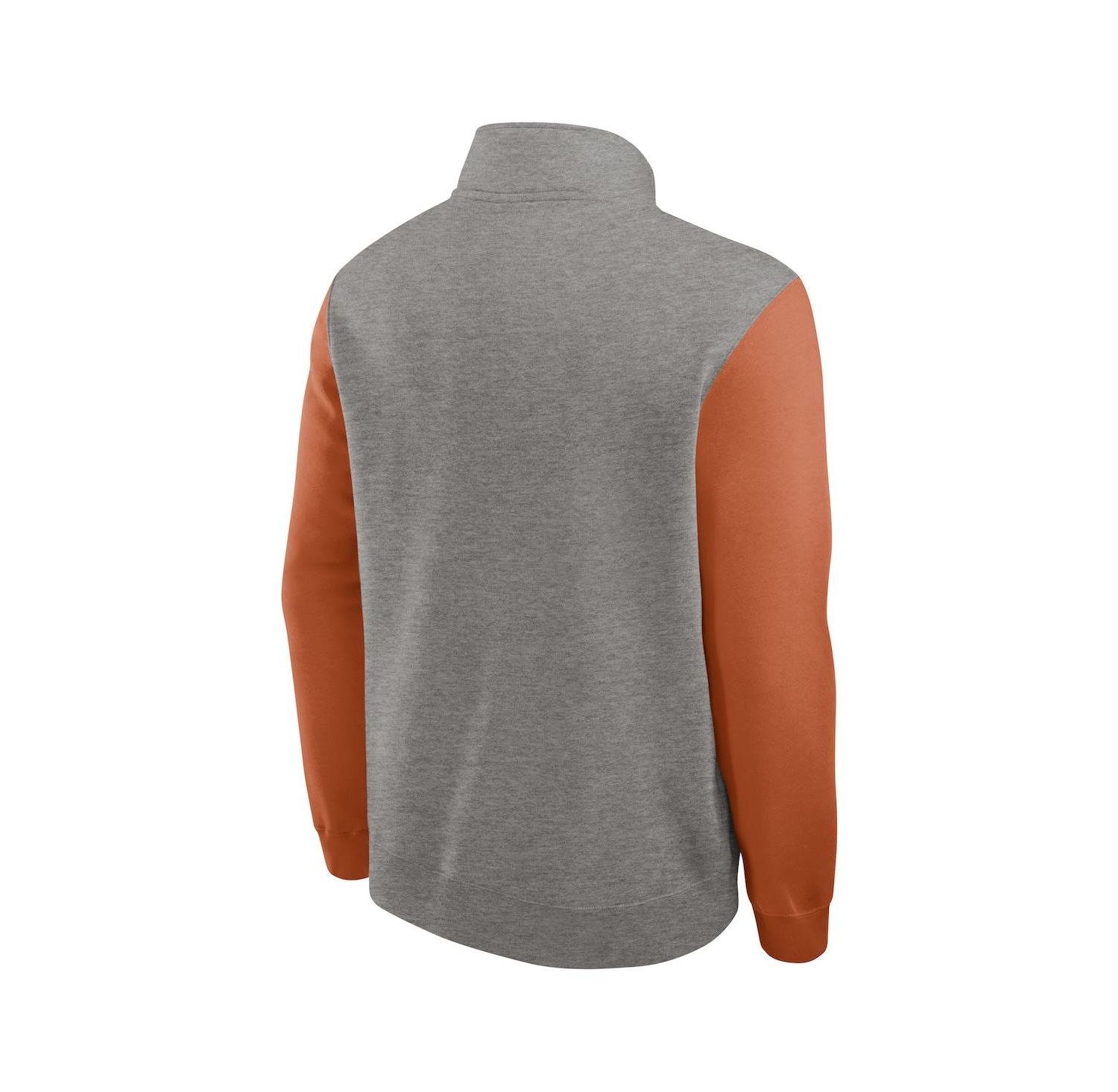 Men's Heather Gray/Texas Orange Texas Longhorns Club Fleece Half-Zip Pullover Sweatshirt