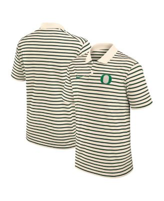 Nike - Men's Tan Oregon Ducks Solid Foundation Striped Performance polo shirt
