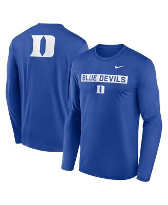 Nike - Men's Royal Duke Blue Devils Primetime Campus 2-Hit Legend Long Sleeve T-shirt