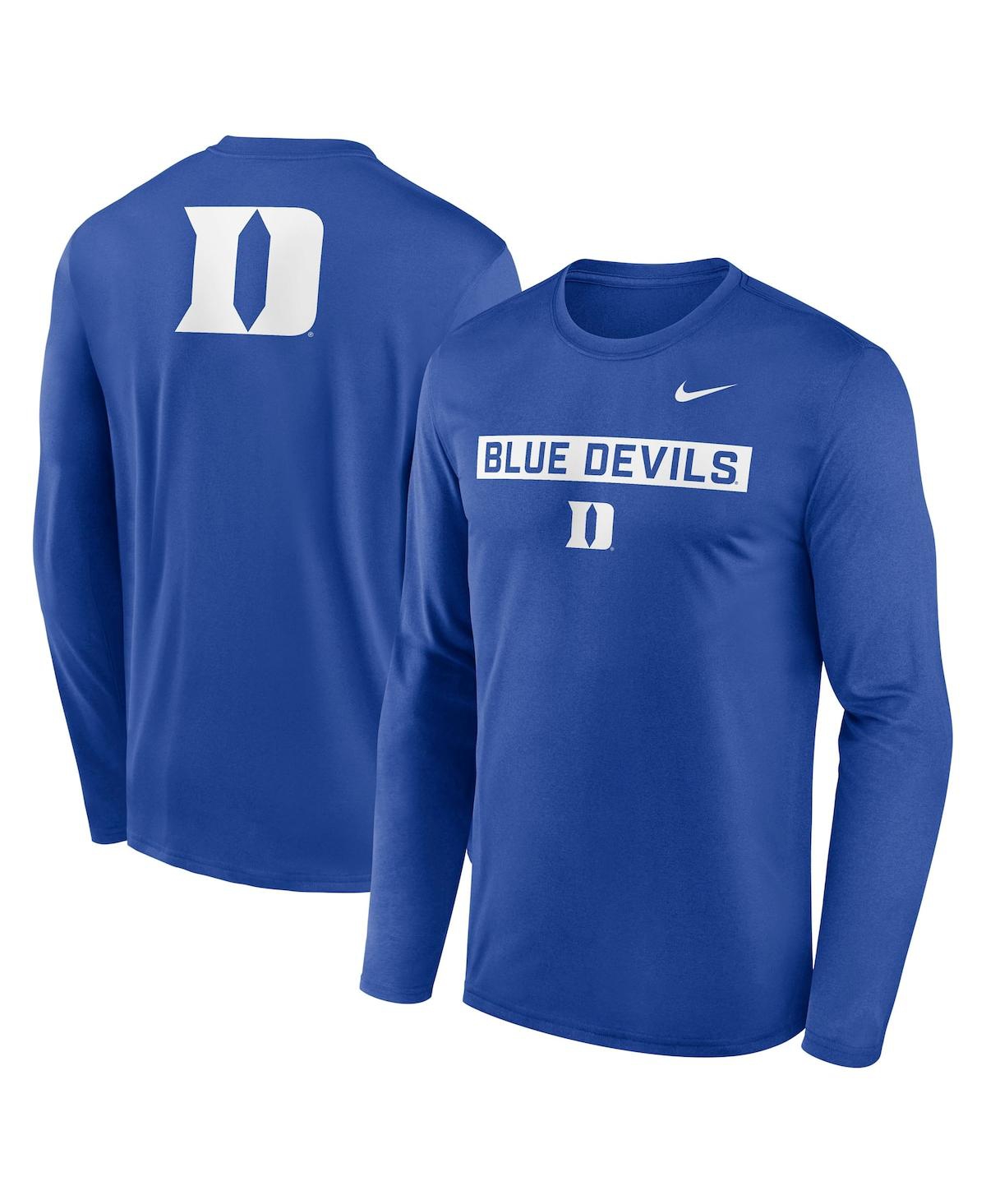 Nike Duke Primetime Legend 2-hit  Men's Dri-fit College Long-sleeve T-shirt In Blue