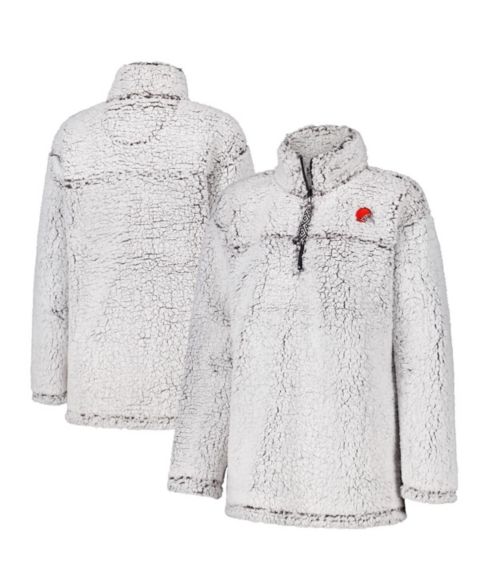 Женские куртки G-III 4Her by Carl Banks Women's Gray Cleveland Browns Sherpa Full-Zip Jacket