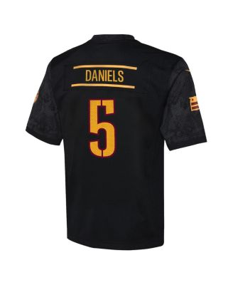 Big Boys and Girls Jayden Daniels Black Washington Commanders Alternate Game Jersey