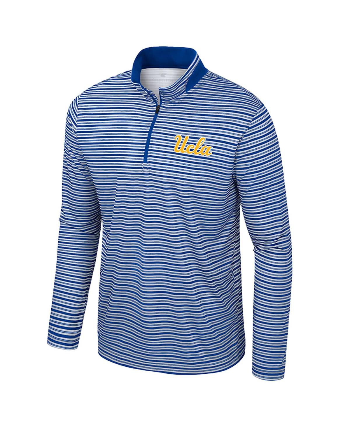 Colosseum Men's Blue Ucla Bruins Striped Quarter-zip Sweatshirt In Blue