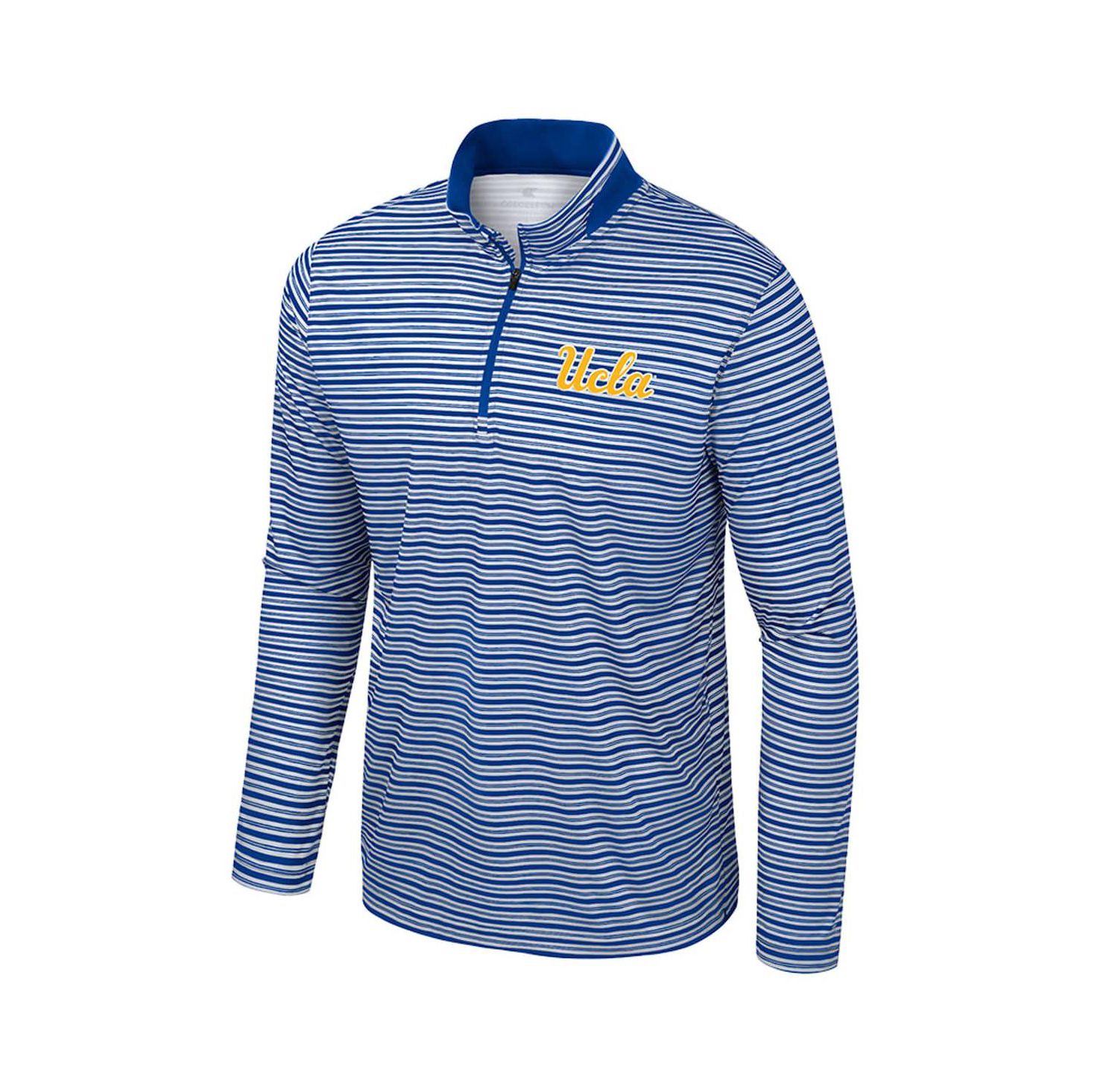 Men's Blue UCLA Bruins Striped Quarter-Zip Sweatshirt