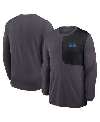 Jordan - Men's Anthracite UCLA Bruins 2025 Sideline Coach UV Performance Long Sleeve T-shirt