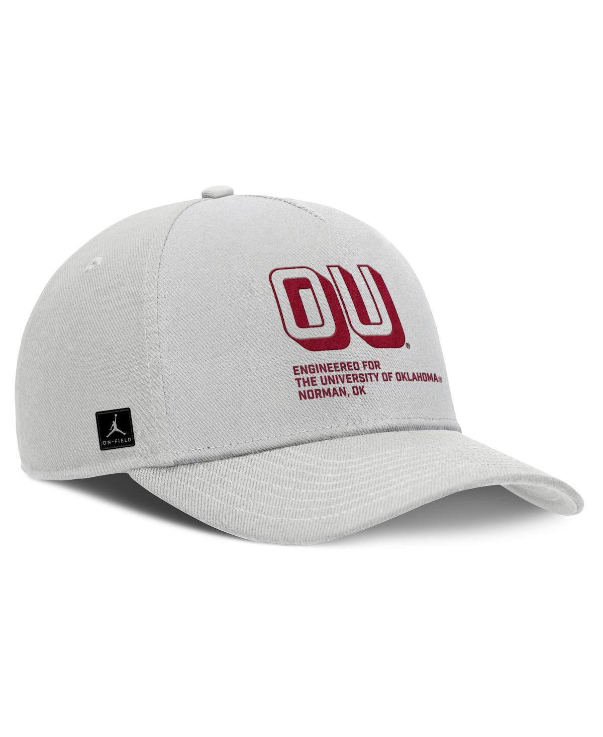 Jordan Men's Gray Oklahoma Sooners 2025 Sideline Dust Pinched Rise Adjustable Hat In Gray