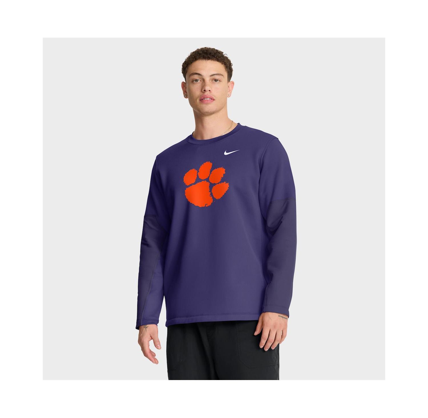 Men's Purple Clemson Tigers 2025 Sideline Coach Performance Long Sleeve T-Shirt