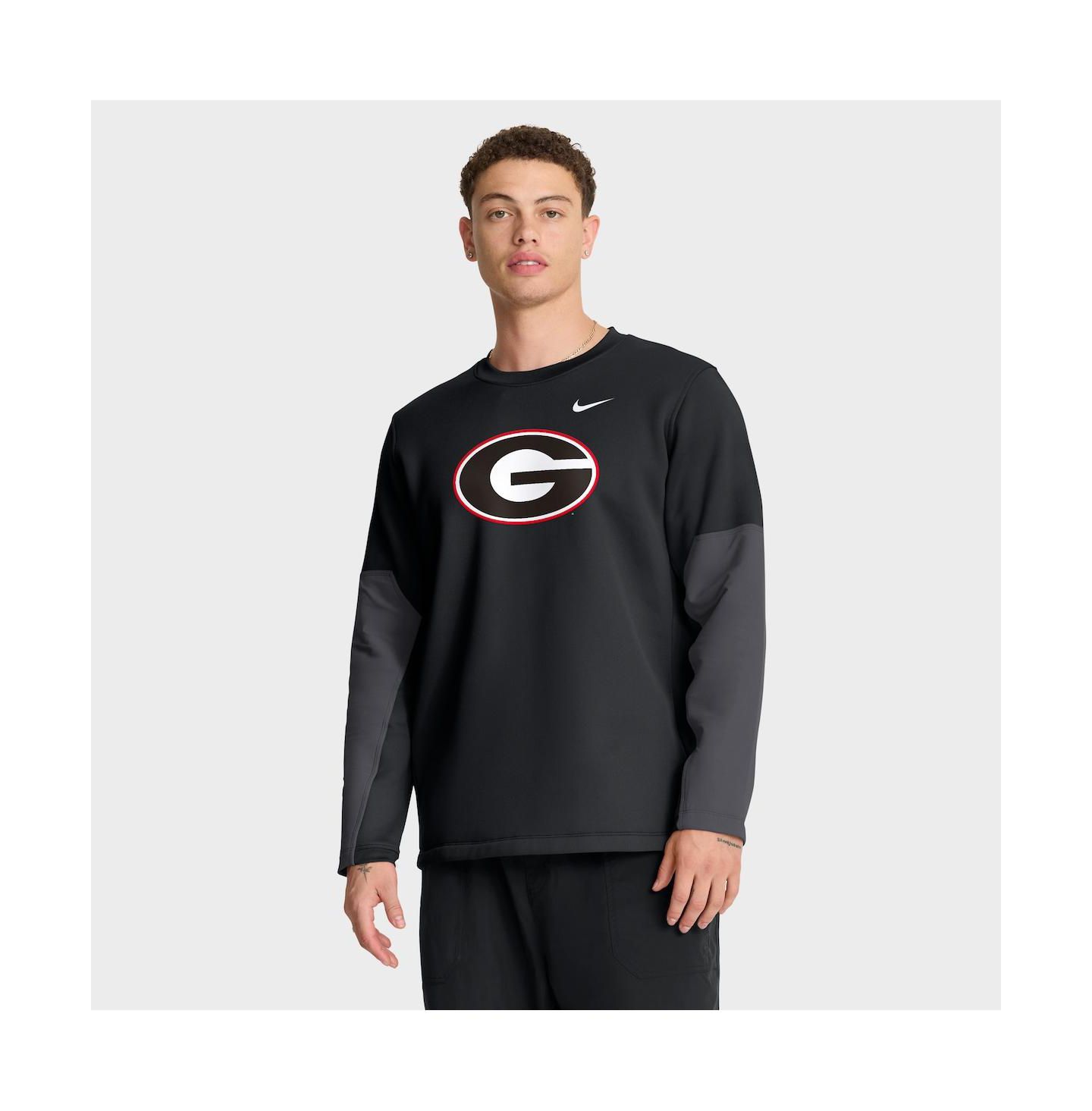 Мужская футболка Nike Black Georgia Bulldogs 2025 Sideline Coach Performance Long Sleeve — фото 1
