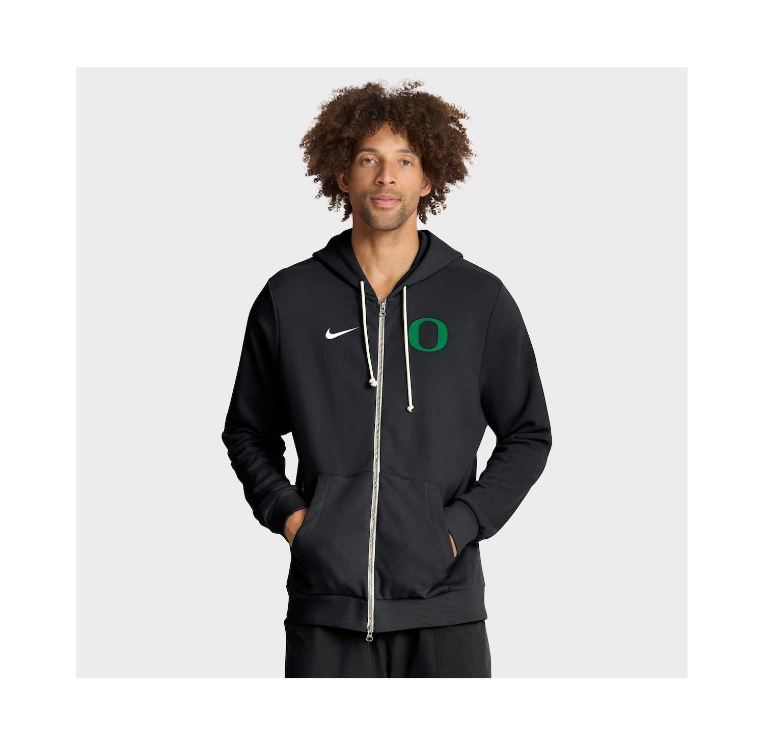 Men's Black Oregon Ducks 2025 Sideline Standard Issue Dri-FIT Full-Zip Hoodie