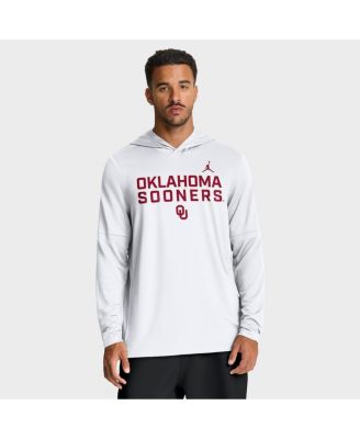 Jordan - Men's White Oklahoma Sooners 2025 Sideline Performance Long Sleeve Hoodie T-shirt