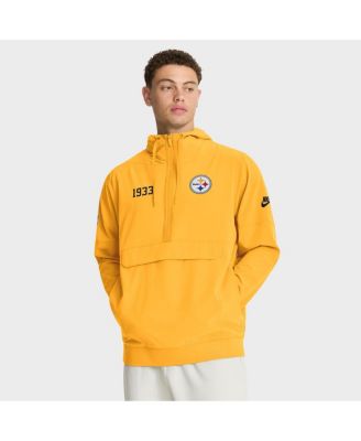 Nike - Men's Gold Pittsburgh Steelers 1933 Sideline Alt Pack Anorak Half-Zip Hoodie Jacket