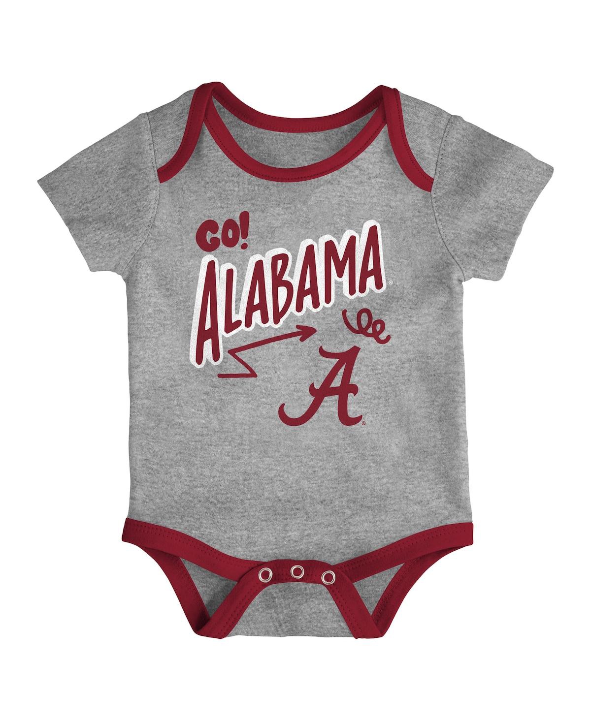 Outerstuff Baby Boys And Girls 3-pack Alabama Crimson Tide All Day Play Bodysuit Set In Multi