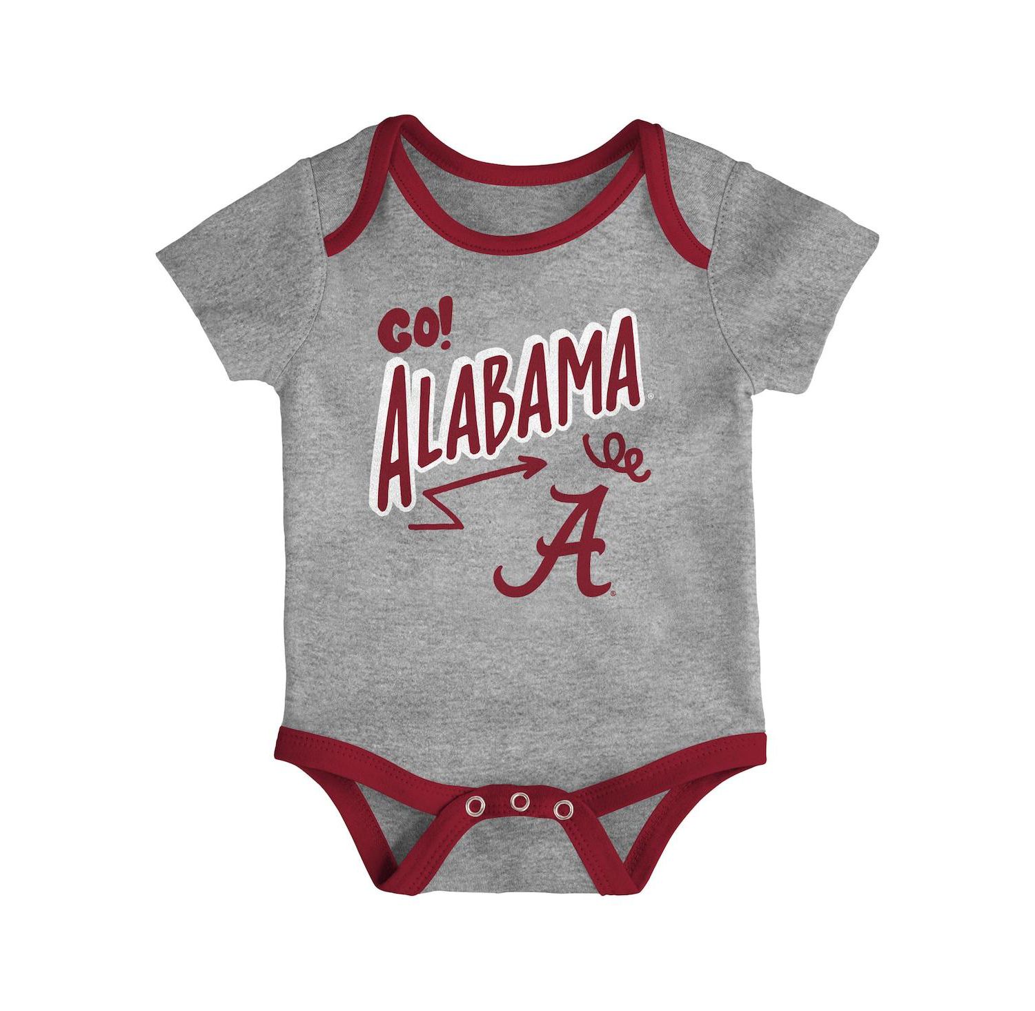 Baby Boys and Girls 3-Pack Alabama Crimson Tide All Day Play Bodysuit Set