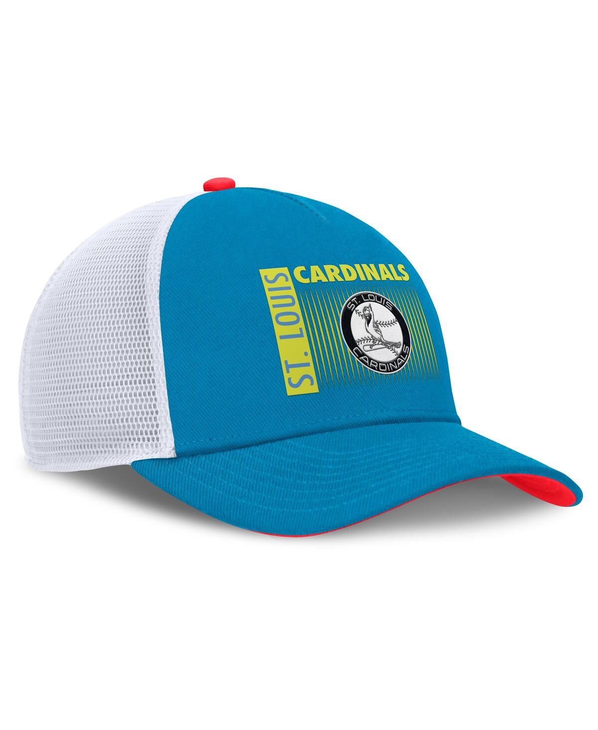 Nike St. Louis Cardinals Neon 90s Rise  Men's Dri-fit Mlb Trucker Adjustable Hat In Blue
