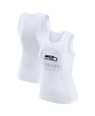 WEAR by Erin Andrews - Women's White Seattle Seahawks Ribbed Graphic Tank Top