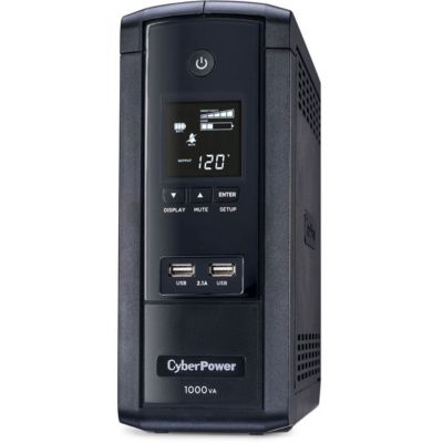 Intelligent LCD BRG1000AVRLCD 10 Outlet 1000VA 600W Surge Protection and Battery Backup Mini-Tower UPS System