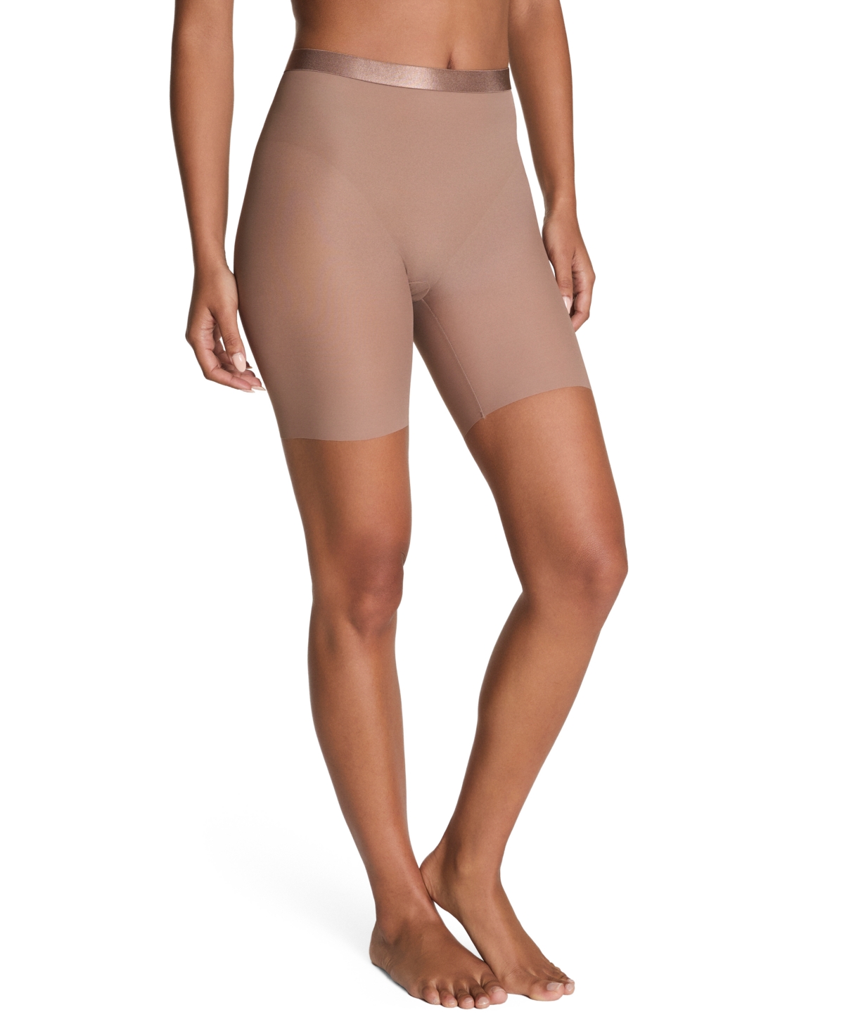 Spanx Mid Thigh Shorts In Brown