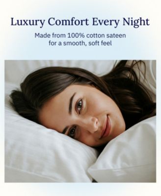 Pillowcase Set - 400 Thread Count, 100% Cotton Sateen, Set of 2 Pillow Covers, Breathable, Cooling, Soft for Quality Sleep