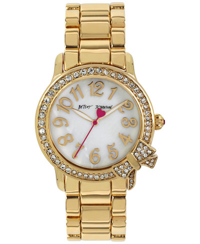 Betsey Johnson Women's Gold-Tone Stainless Steel Bracelet Watch 38mm BJ00562-04
