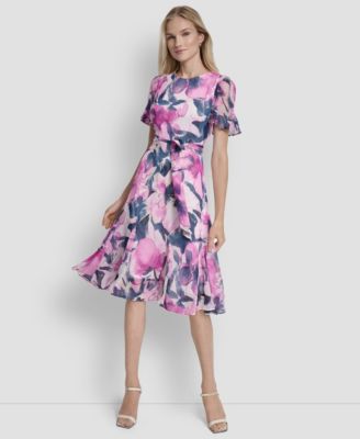 DKNY - Women's Abstract-Print Midi Dress