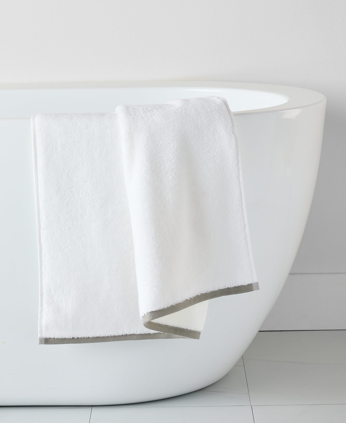 Hotel Collection Linea Cotton Bath Towel, 30" X 56" In White