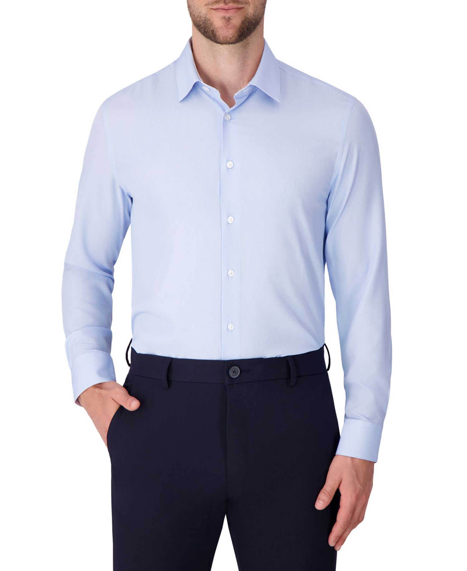 Men's Long Sleeve 4-Way Geo Print Dress Shirt