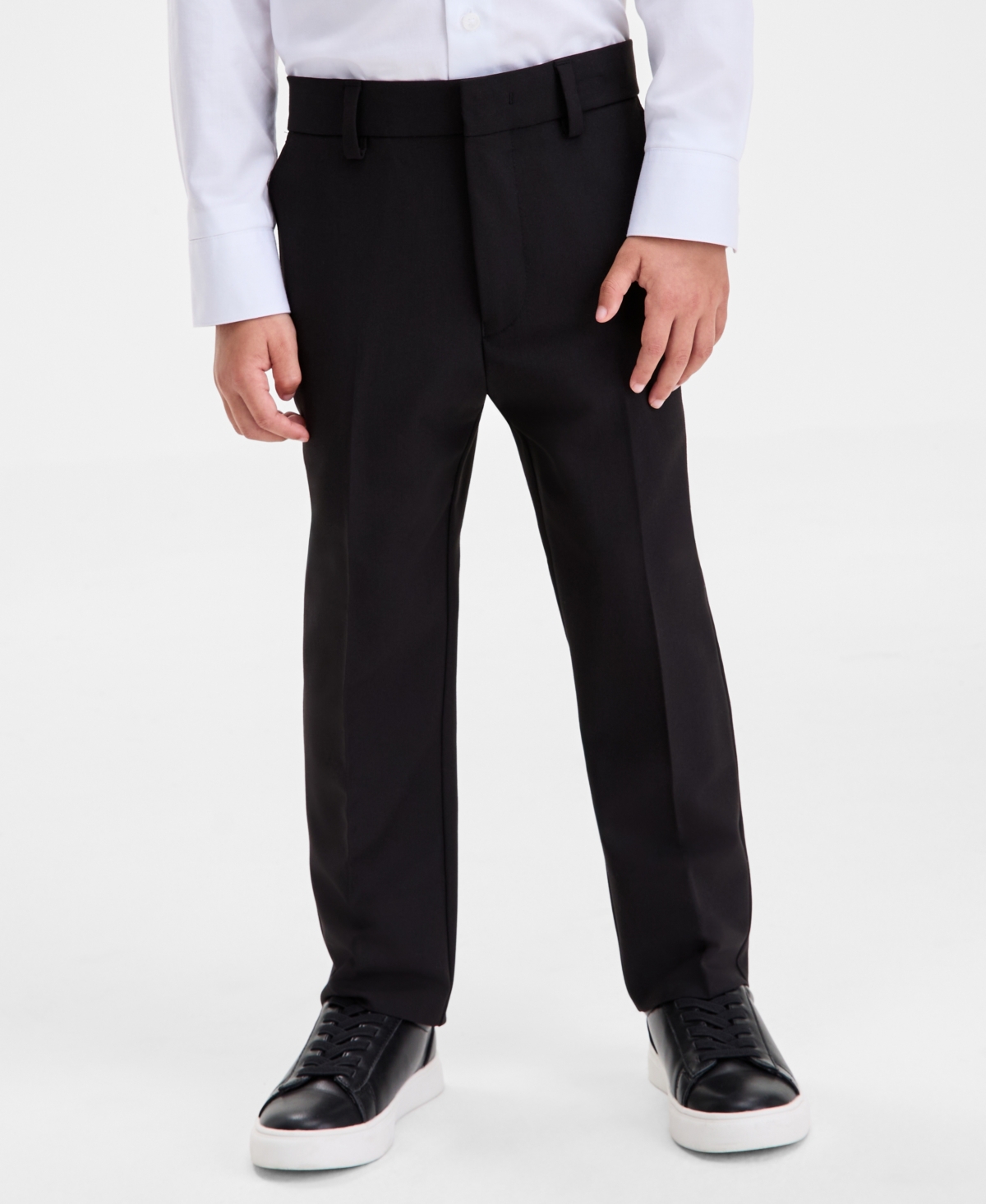 Kenneth Cole Reaction Little Boys Flat Front Pants In Black