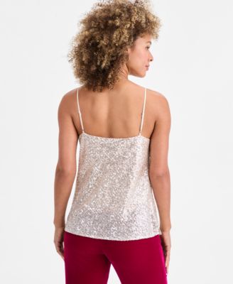 Women&#39;s Sequinned Cowl-Neck Top