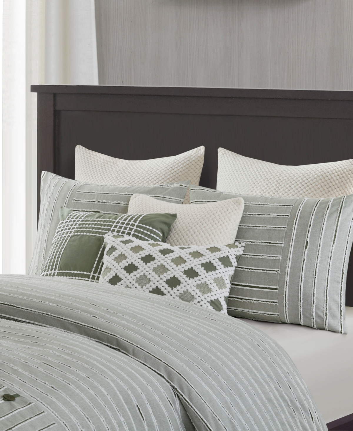 Madison Park Signature Essence Clipped Jacquard 10-pc. Comforter Set, King In Green