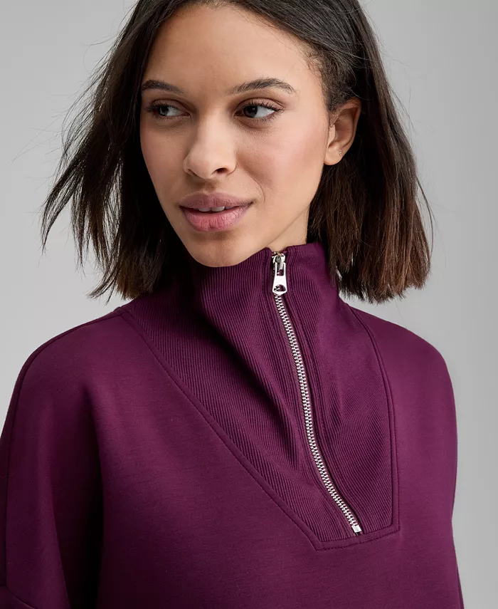 And Now Women's Cozy Scuba Quarter-Zip Sweatshirt - thumbnail 7