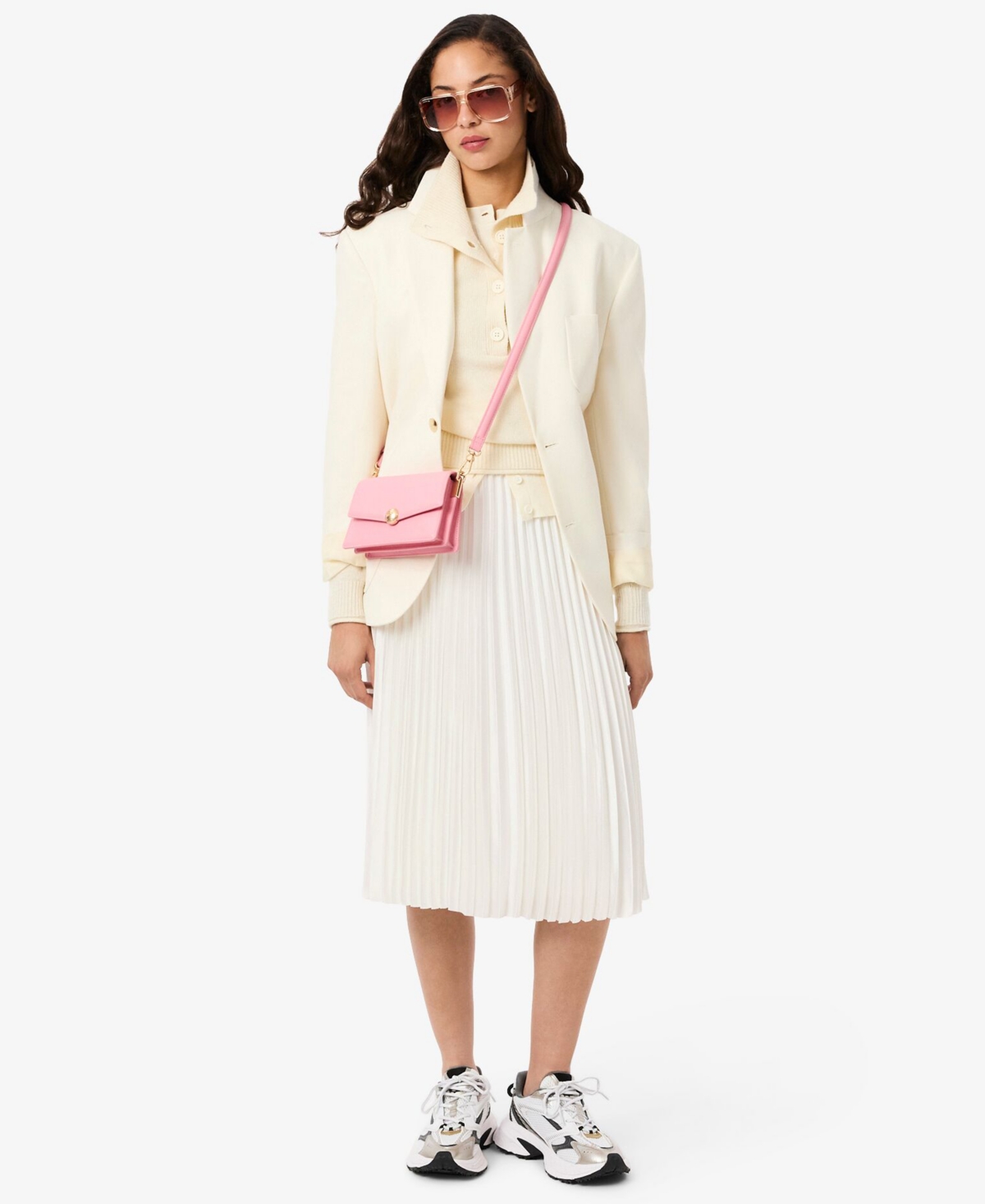 Lacoste Usa Women's Pleated Midi Skirt In Brown