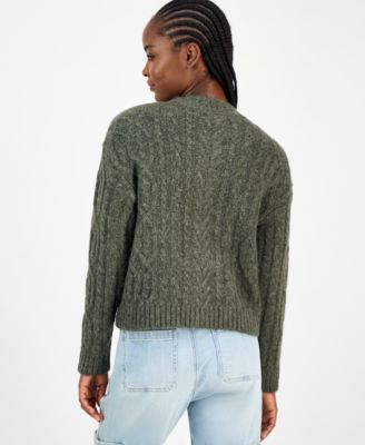 Women's Flecked Cable-Knit Cropped Cardigan, Macy's Exclusive
