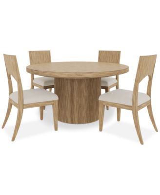 Frandlyn 5pc Dining Set (Round Table + 4 Side Chairs)